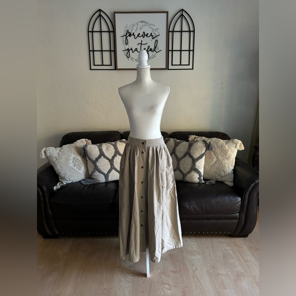 Vintage Y2K DKNY Maxi Length Button Snap Front Circle Skirt Size 14 Retro Summer - Picture 13 of 16